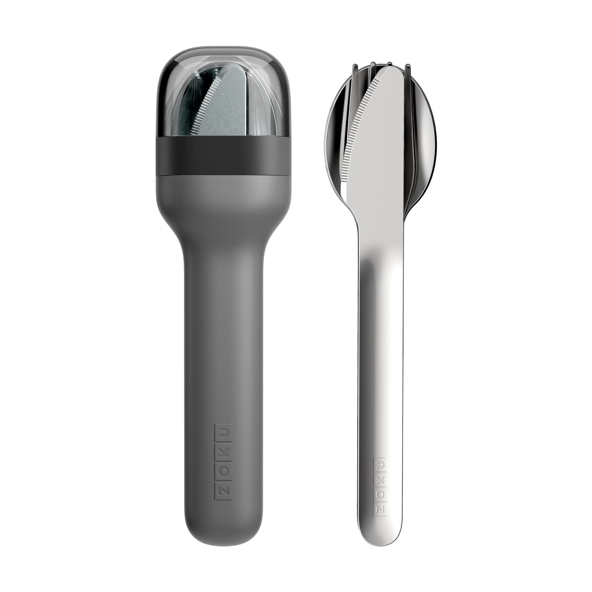 Zoku cutlery set in holder 46 x 29 x 17 cm stainless steel black 4piece