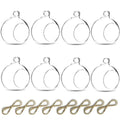 Nuptio Sfeexun Package Improved Hanging Glass Tealight Holder Globe Plant Terrariums/Glass Orbs Air Plants Tea Light Candle Holders Home Decor Indoor Outdoor Garden (Without 2 Holes, 6 Pcs + 2 Pcs)