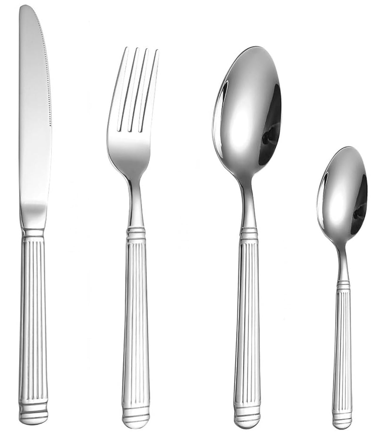 Stainless Steel Cutlery Flatware Set 8 Pieces – Silverware Tableware Set Service For 2, with Knife Fork Spoon Eating Utensils, for Home Kitchen Restaurant Hotel