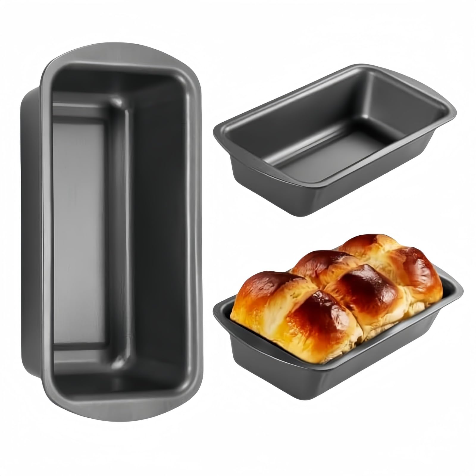3pcs Nonstick Loaf Pan, Carbon Steel Kitchen Baking Bread Pan DIY Rectangle Bakeware Nonstick Cake Pans for Home Baking Banana Bread Cake or Pies