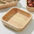 Bamboo Salad Bowl, Square Thickened Dining Bowl Heat?Insulation Drop Resistant Rice Salad Bowl Tableware for Kitchen Restaurant