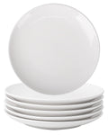 DELLING Dinner Plates Set of 6, 10 inch Ceramic Plates - Microwave, Oven, and Dishwasher Safe, Scratch Resistant - Modern Dinnerware Dish Set for Kitchen Serving - White