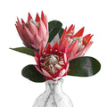 Artificial Flowers Fake Silk Protea Cynaroides Plastic Flower Arrangements Decor Bouquet for Wedding Table Centerpieces 3pcs (Orange)