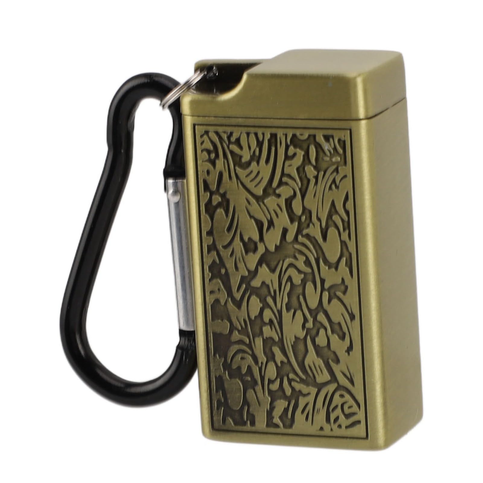 Aluminum Portable Ashtray, Unique Reusable Covered Ashtray for Cigarettes, with Keychain for Home Office Travel Camping Garden Party Gift (Gold)