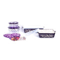 temp-tations® Floral Lace All-In-One Bakers Bundle - 7 Piece - Eggplant - Oven Microwave Freezer Refridgerator Safe Ceramic hand painted bakeware for baking serving kitchen cooking gift idea