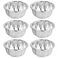 Weilan 6PCS Egg Tart Molds Flower Shape Nonstick Pudding Pan Cupcake Muffin Cups,Aluminum Alloy Cake Tartlets Baking Tool (3.5 x1.6inch)