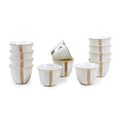 Porcelain Amara Cawa Cup, 80ml (12 Pieces, White & Gold) || Luxurious Tea Cup, Coffee Cup