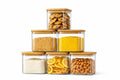 Glass Food Storage Jars Set of 6, 22oz (650ml), Airtight Containers with Bamboo Lids, Stackable Kitchen Canisters for Spices, Coffee, Sugar, Pasta, Tea, Nuts