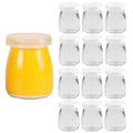 FUFU 12PCS Yoghurt Jars pudding Jar with Lid Glass Container With Lid For Milk Jams Jelly Mousse Yogurt Making 100ml