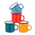 E-far Coffee Mug, 12 Ounce Enamel Coffee Tea Camping Cup Mugs, Red / Yellow / Blue / Green, Healthy & Bright Colors - Set of 4