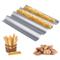 Perforated Baguette Baking Tray French Bread Baking Pan Loaves Loaf Bake Mold Pan 4 Wave Loaves Baking Beginners and Cake Lovers