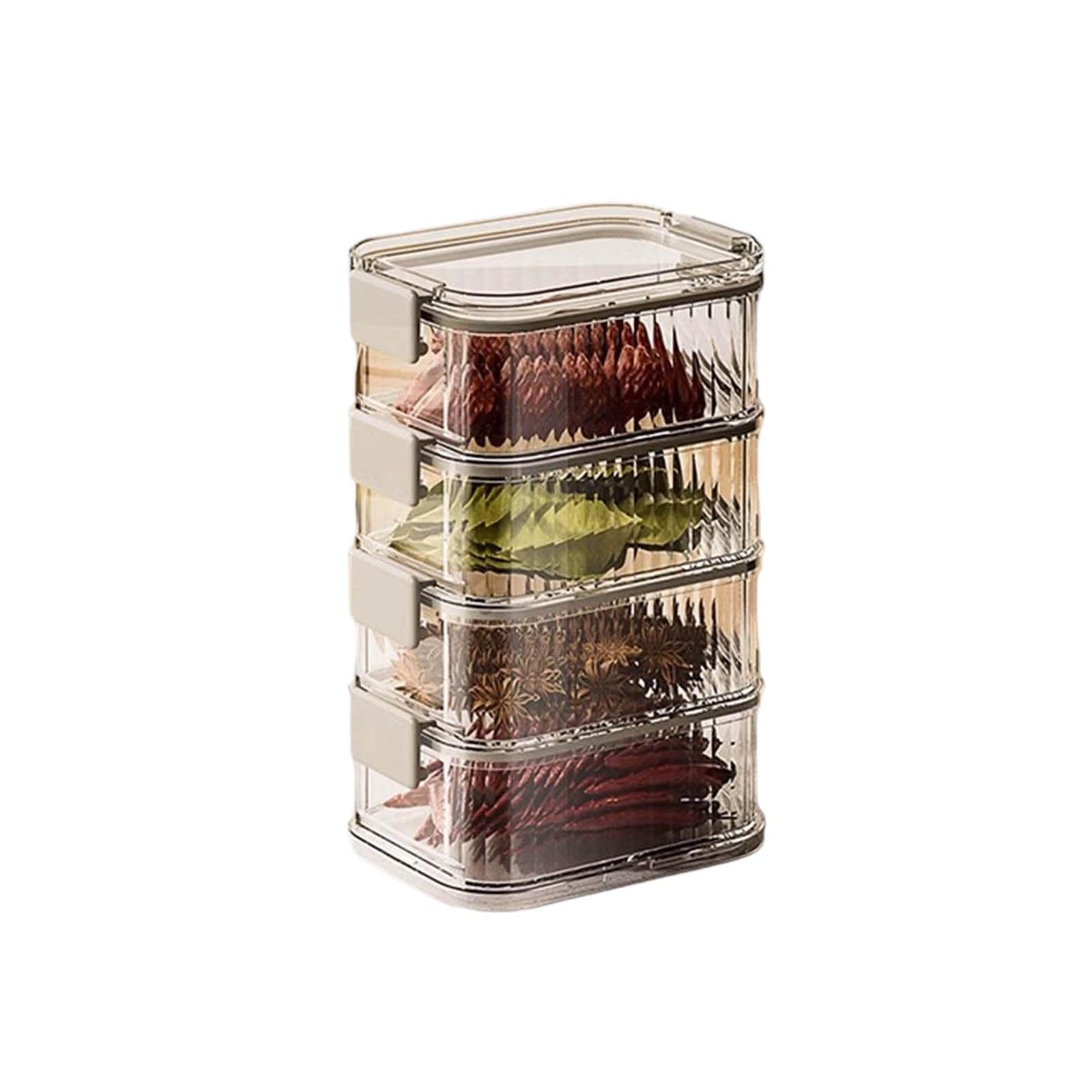 YelaJoy Stackable Storage Container with Lid, Food Grade Multi-Layer Seasoning Organizer for Kitchen Storage