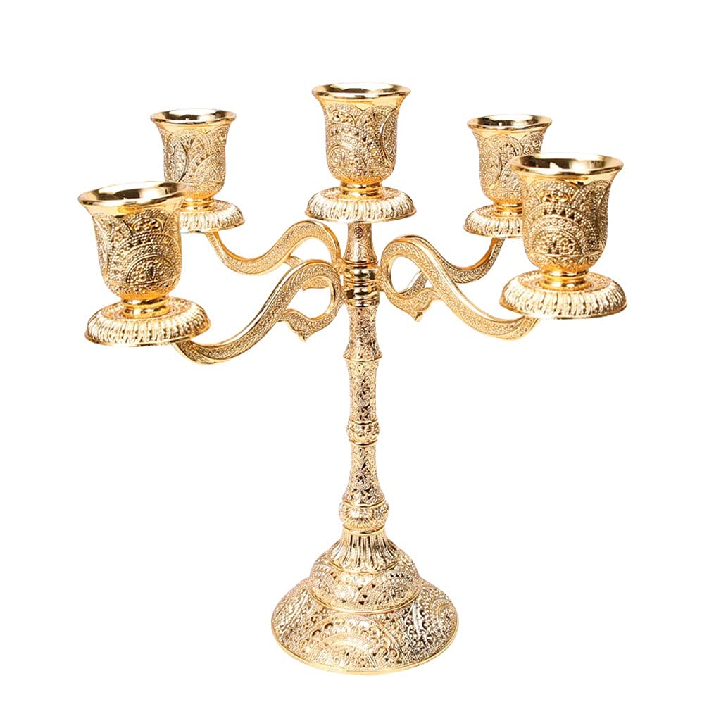 Candle Holders Light Luxury Alloy Candle Holder Romantic Candlelight Dinner Candle Holder Wedding Decoration Restaurant Home Candle Holder Decoration Candle Stand (Color : A)