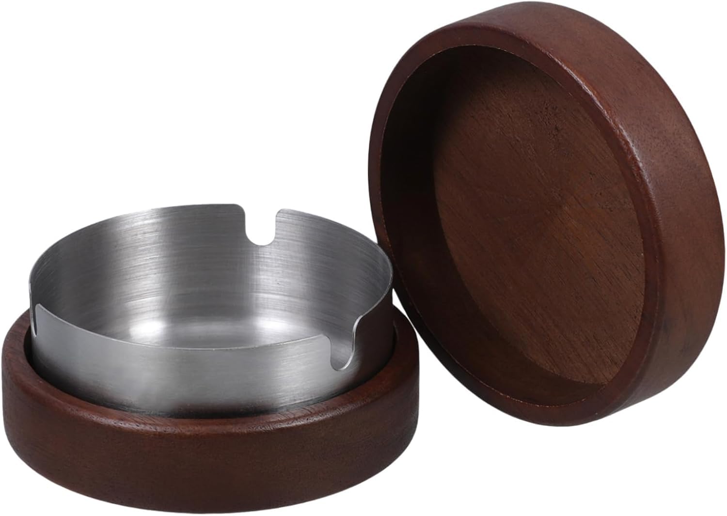 Ash Tray With Lid, Wooden Ashtray, With Stainless Steel Inner Box, Portable Decorative Ashtray Windproof Ashtray For Home