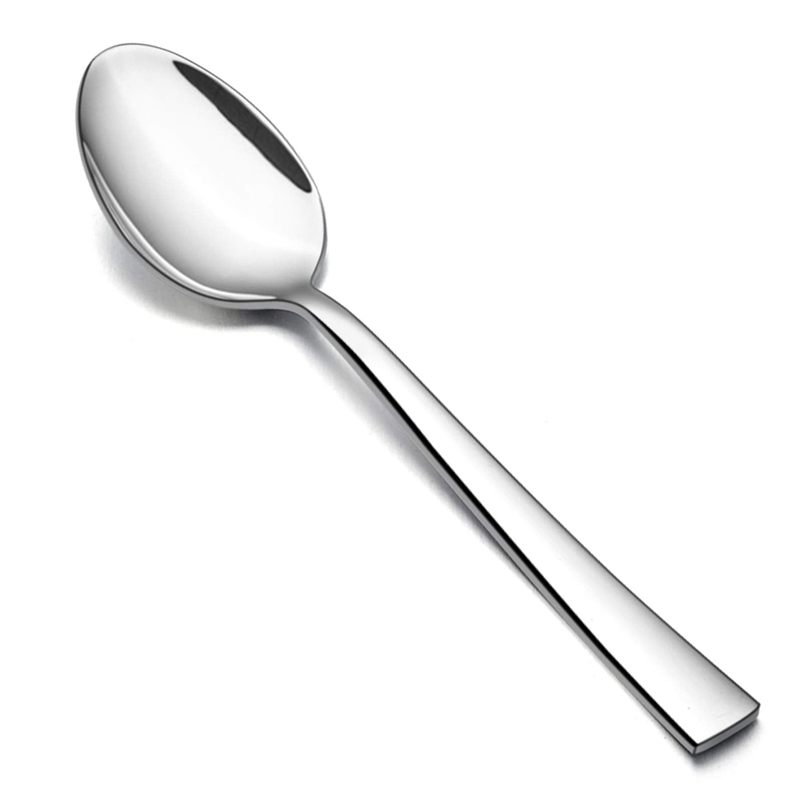 E-far Dinner Spoons Set of 12, 7.9 Inch Stainless Steel Soup Spoons Tablespoons for Home, Kitchen or Restaurant, Non-toxic & Mirror Polished, Squared Edge & Dishwasher Safe