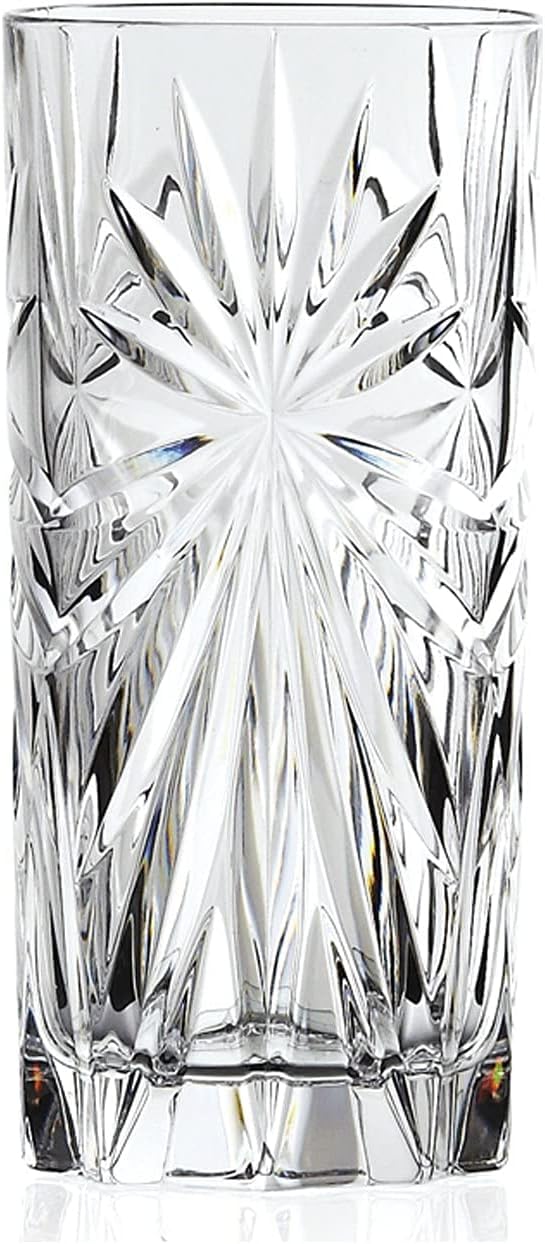 Rcr Oasis Crystal Hi-Ball Cocktail Water Tumblers Gl, Clear, 7.6 X 7.6 X 19 cm