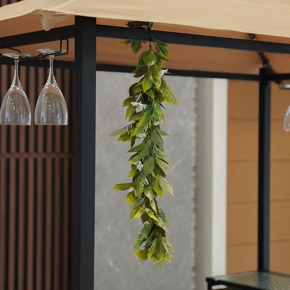 Artificial Vines Sakura | Hanging Decorative Plastic Plant D cor | Uv Resistant Faux Plants Greenery Artificial Plant For Home Garden Indoor Outdoor60-75 Cm - Green