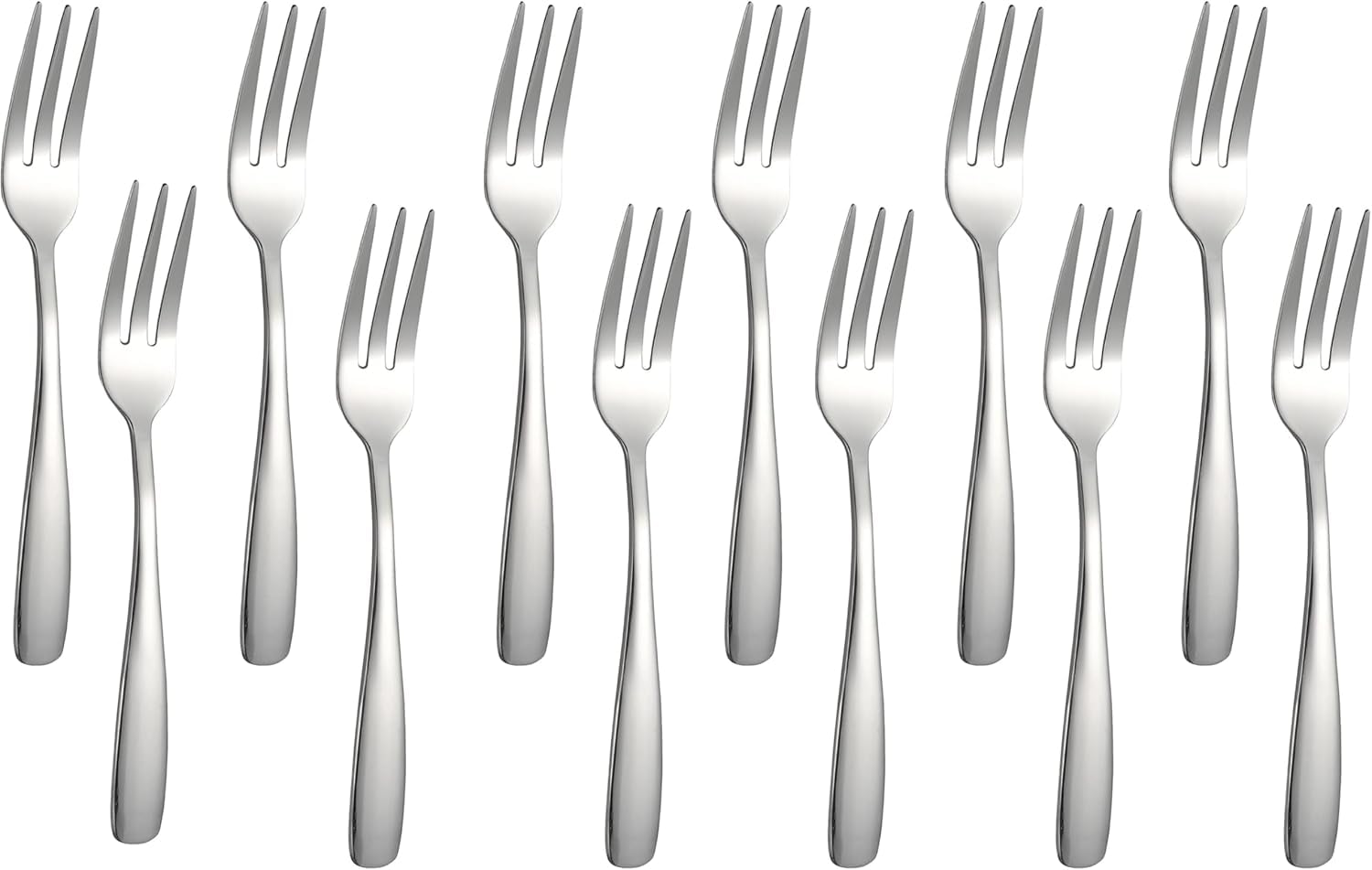 Dessert Forks Set of 12 | 5-Inch Stainless Steel Appetizer, Cake, Fruit & Cocktail Forks | Reusable Silverware for Parties, Kitchen & Daily Use