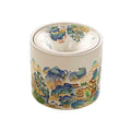 Practical ashtray Retro Mountain-patterned Ceramic Funnel Ashtray for Home Use Living Room Round Office Desk with Lid