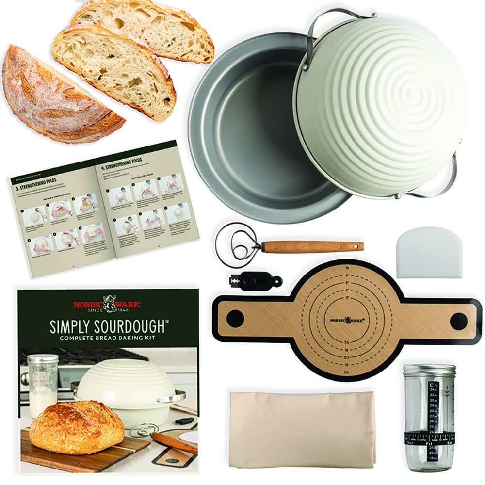 Nordic Ware Simply Sourdough Bread Baking Kit, 9 Piece Starter Set