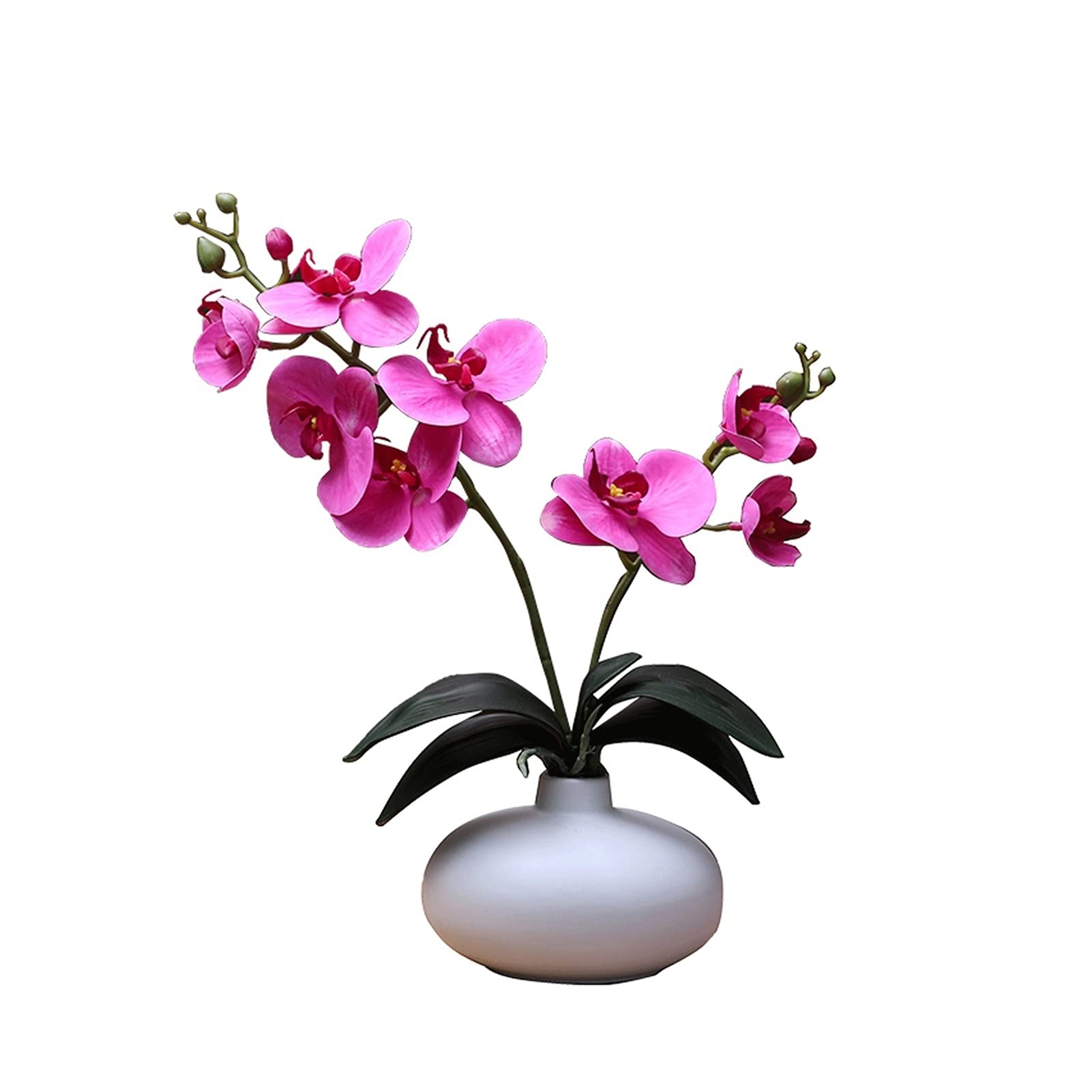 Artificial Flowers Artificial Phalaenopsis Flowers,Phalaenopsis with Ceramic Pot,Soft Faux Orchid,Mauve Artificial Flora Suitable for All Seasons Fake Flowers (Color : A)