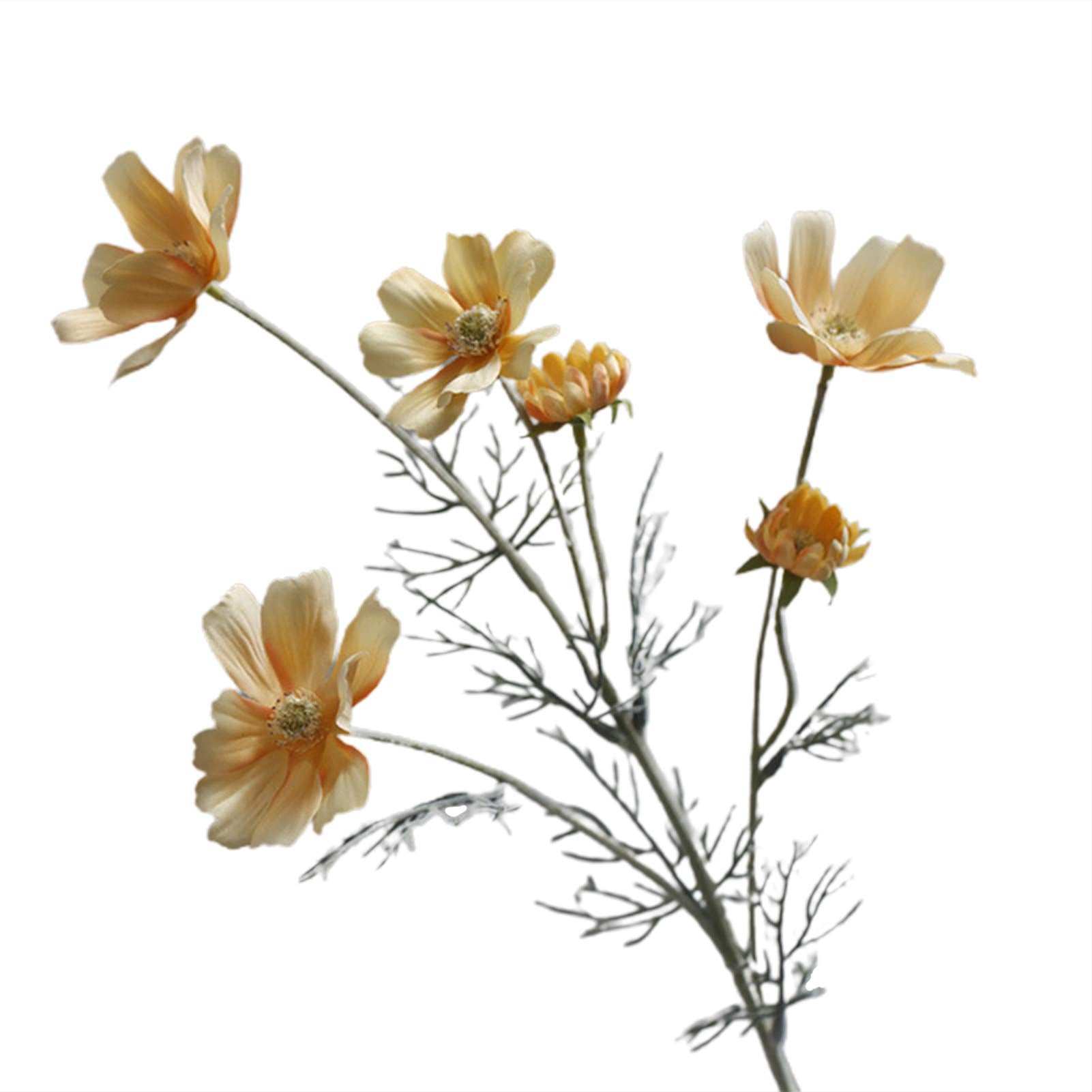 Fake Flowers for Decor,Artificial Flower Waterproof Realistic Silk Fabric Daisies Artificial Flower for Home Decor - Light Yellow