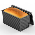 8*4 Inch Pullman Loaf Pan with Lid, 1Lb Dough Capacity Bread Loaf Pans, Non-stick Coating, Carbon Steel Bread Mold, Bread Container, Toast Mold for Home Bakeware, Sandwich & Toast Oven Baking, Black