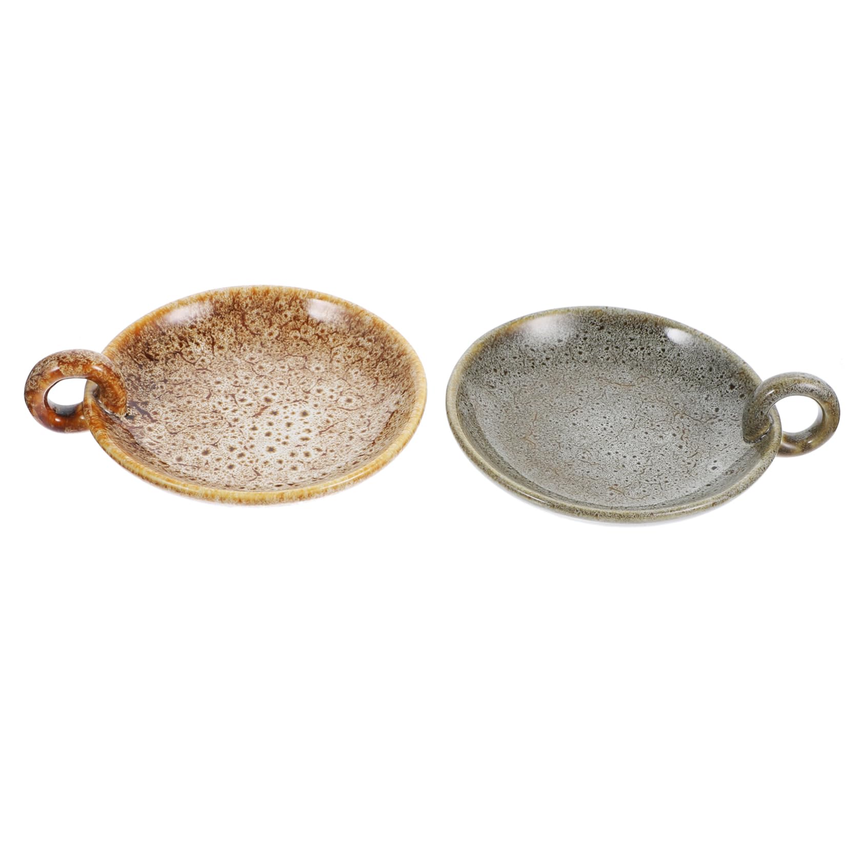 2pcs Ceramic Candle Holder Plate Minimalist Decorative Pillar Candle Holders for Home and Restaurant Decor and Easy to Clean Random Design