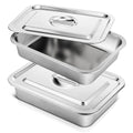 Tazweeq 2 Sets Stainless Steel Cake Pan with Lid, 9 x 13 Inch Rectangle Bread Loaf Pans with Cover, Rectangle Baking Bakeware for Bread, Cake, Brownies, Dishwasher Safe (Classic Style)