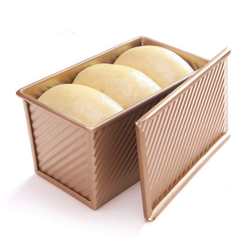 JUSTDOLIFE Baking Toast Pan, JUSTDOLIFE Loaf Pan Aluminum Alloy Bread Baking Mold Kitchen Baking Mold Toast Box with Lid for Home Kitchen Baking