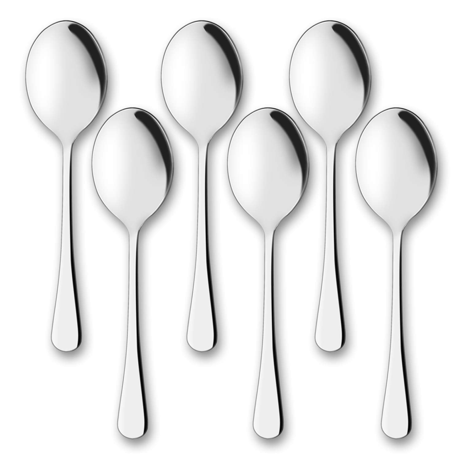 AOOSY Serving Spoons Buffet, 9.8 Inches Stainless Steel Solid Large Buffet Banquet Flatware Kitchen Basics Serving Spoon Tablespoons Big Ladle Set of 6