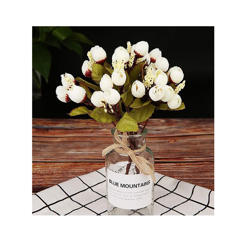 2-pcs Artificial Silk Mini Peony Flowers White Color For Home Wedding Party Decoration