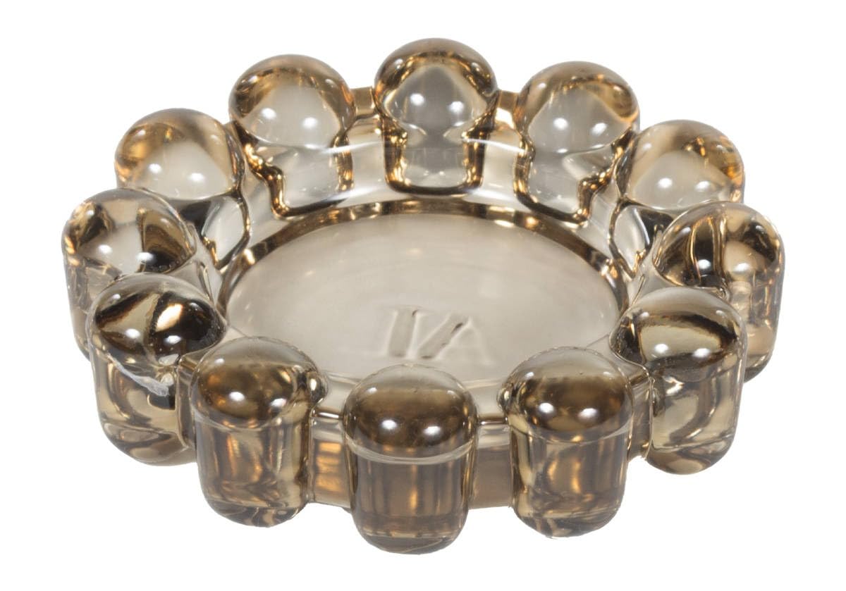 Alice Lane Bubble Candle Dish – Chic Smoky Glass Candle Dish for Home Decor – Decorative Modern Candle Holder for Small Candles & Diffusers