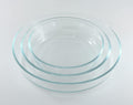 Home Maker Glass Round Deep Flan Oven Baking 3-Pieces Set