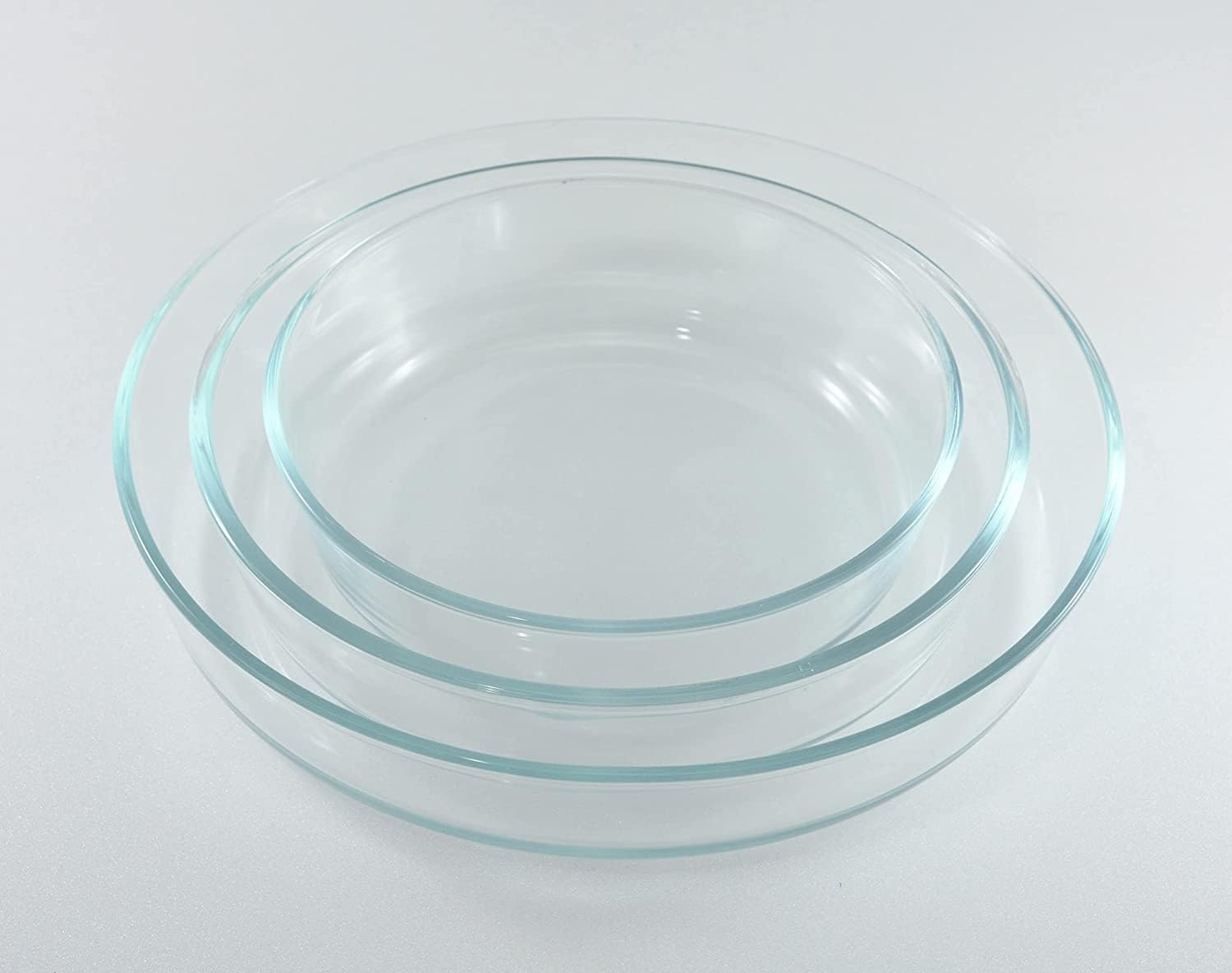 Home Maker Glass Round Deep Flan Oven Baking 3-Pieces Set