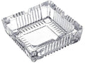 Crystal Clear Glass Square Shape Ashtray (4x4in)