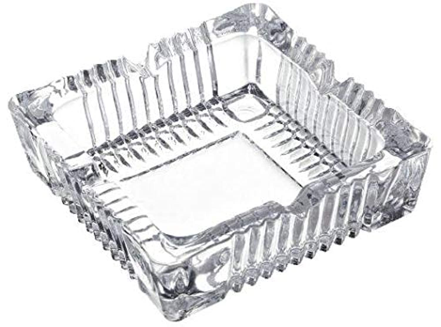 Crystal Clear Glass Square Shape Ashtray (4x4in)