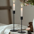 HOMMAX Matte Black Candle Holders, Set of 2 for Taper Candles, Modern Decorative Candlestick Holder for Dinning, Party, Table, Romantic for Wedding, Birthday, Dinner Home, Bar (Metal Candle Stand)