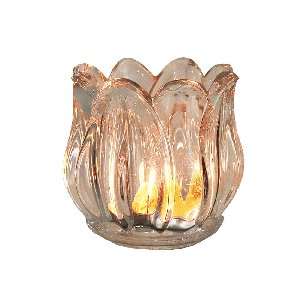 Candle Holders Lotus Crystal Candle Holder Cup Aroma Tea Candle Holder Romantic Dining Table Candle Holder Home Restaurant Decoration Candle Stand (Color : A)