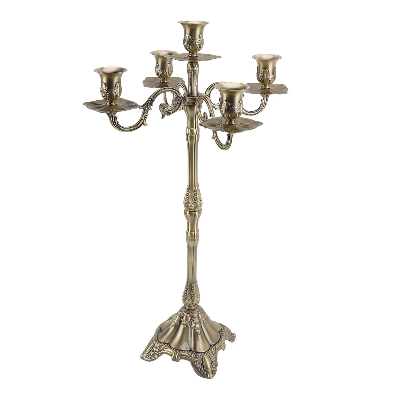 Jiawu Bronze Candle Holder, Vintage Candlestick Holder Fine Crafted Light Luxury Exquisite Stable Base Alloy for Christmas for Wedding (65cm/25.6in)