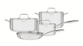Tramontina Premium Grano 7-Piece Stainless Steel Cookware Set with Lids | Tri-Ply Body (SS + Aluminum + SS) | Even Heat Distribution | Mirror Finish | Dishwasher Safe | All Cooktops Compatible