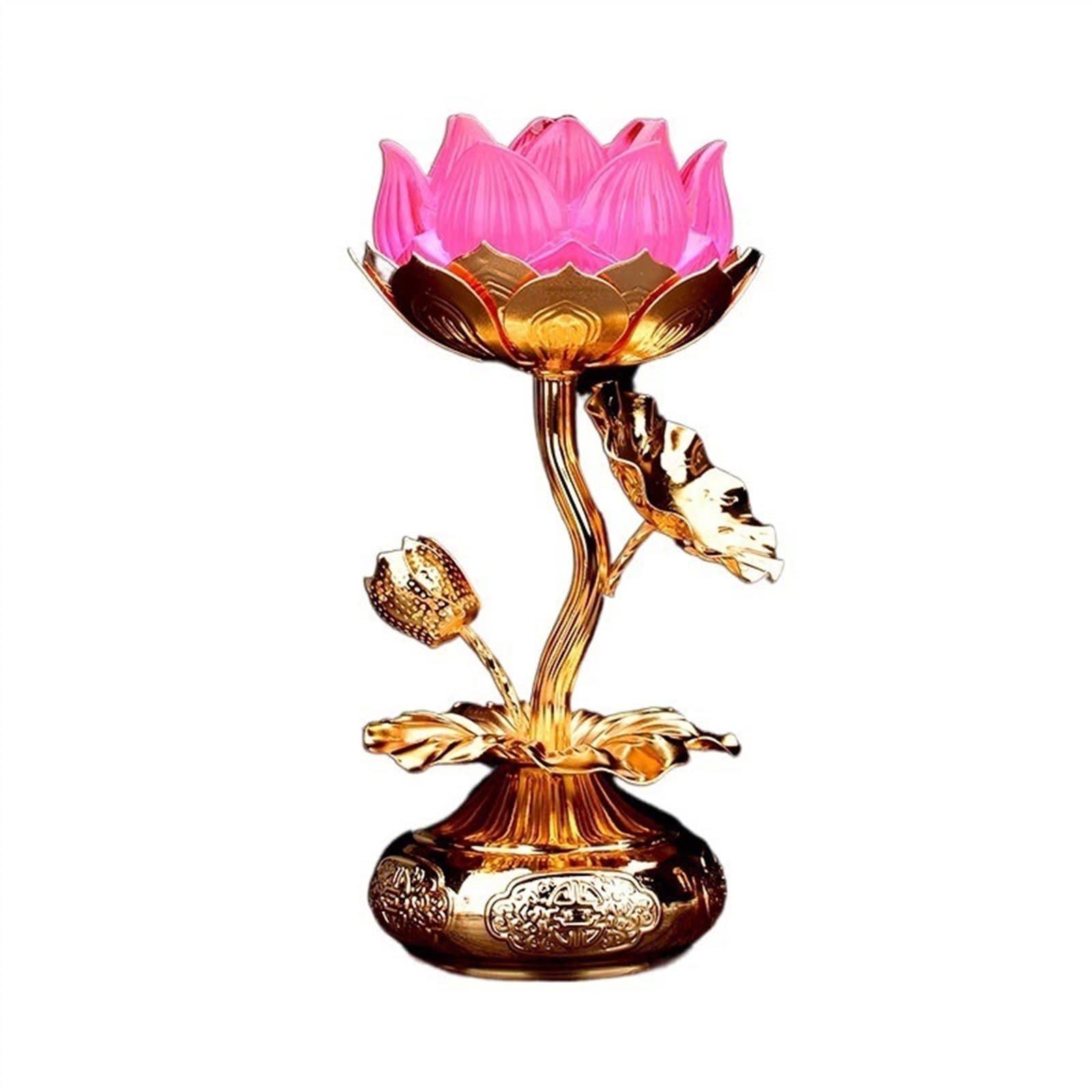Candle Holder Zen Retro Lotus Candle Holder Home Decoration Table Decoration Accessories (excluding Candles) Plate with Candle Holder(Color:B,Size:S)