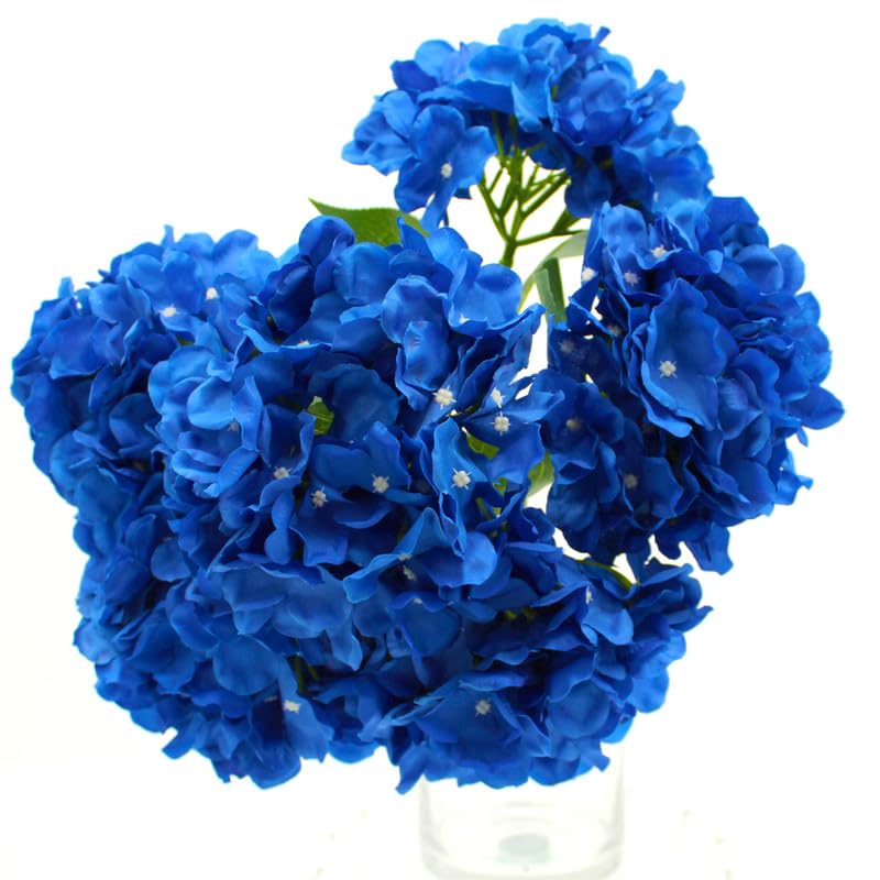 Hydrangea Artificial Flowers, Fake Flowers, Artificial Flowers Like Real Hydrangea, Artificial Hydrangea Flowers for Wedding Centrepieces, Party, DIY Projects - F506-DARK BLUE