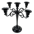 THE WHITE SHOP Metal Candle Holder, Solid Black Candle Holder for Pillar Candles (10.6" Tall Candle Holder, Each 1/2-1" Diameter Taper Candle), Candle Holder Decoration(5)