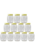 Plastic Spice Storage Pet Jar with Lid 12-Pieces Set, 500 ml Capacity, Clear