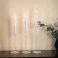 Acrylic Candle Holder for Table Centerpieces,Candlestick Holders for Wedding Living Room Decor, Use for Flameless Led Taper Candles, Set of 3