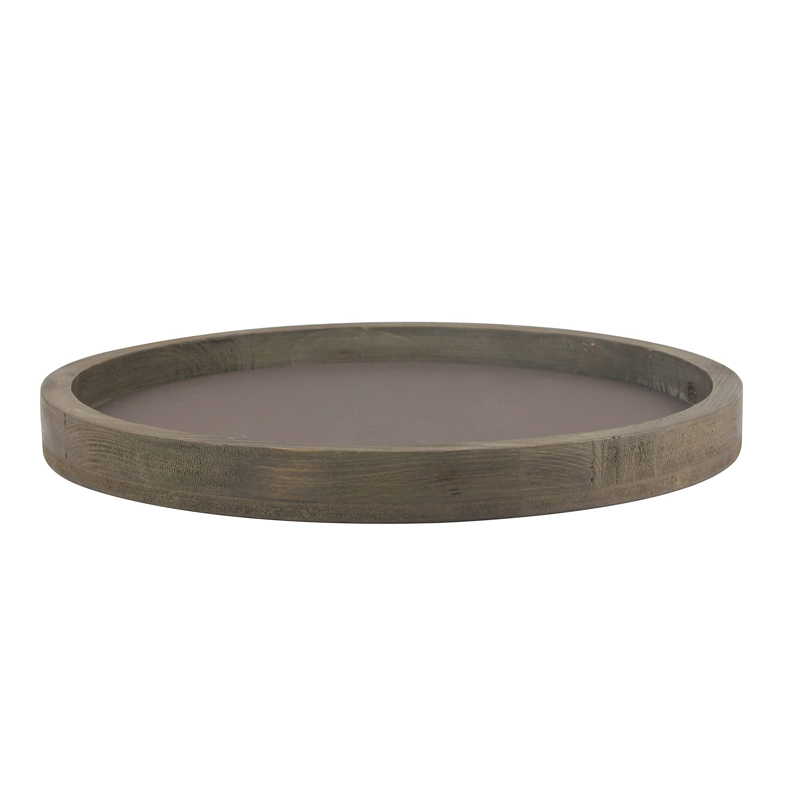 Stonebriar RUStic Natural Wood And Metal Candle Holder Tray, Home Decor Accessories For The Coffee Table And Dining Table, Brown, Large