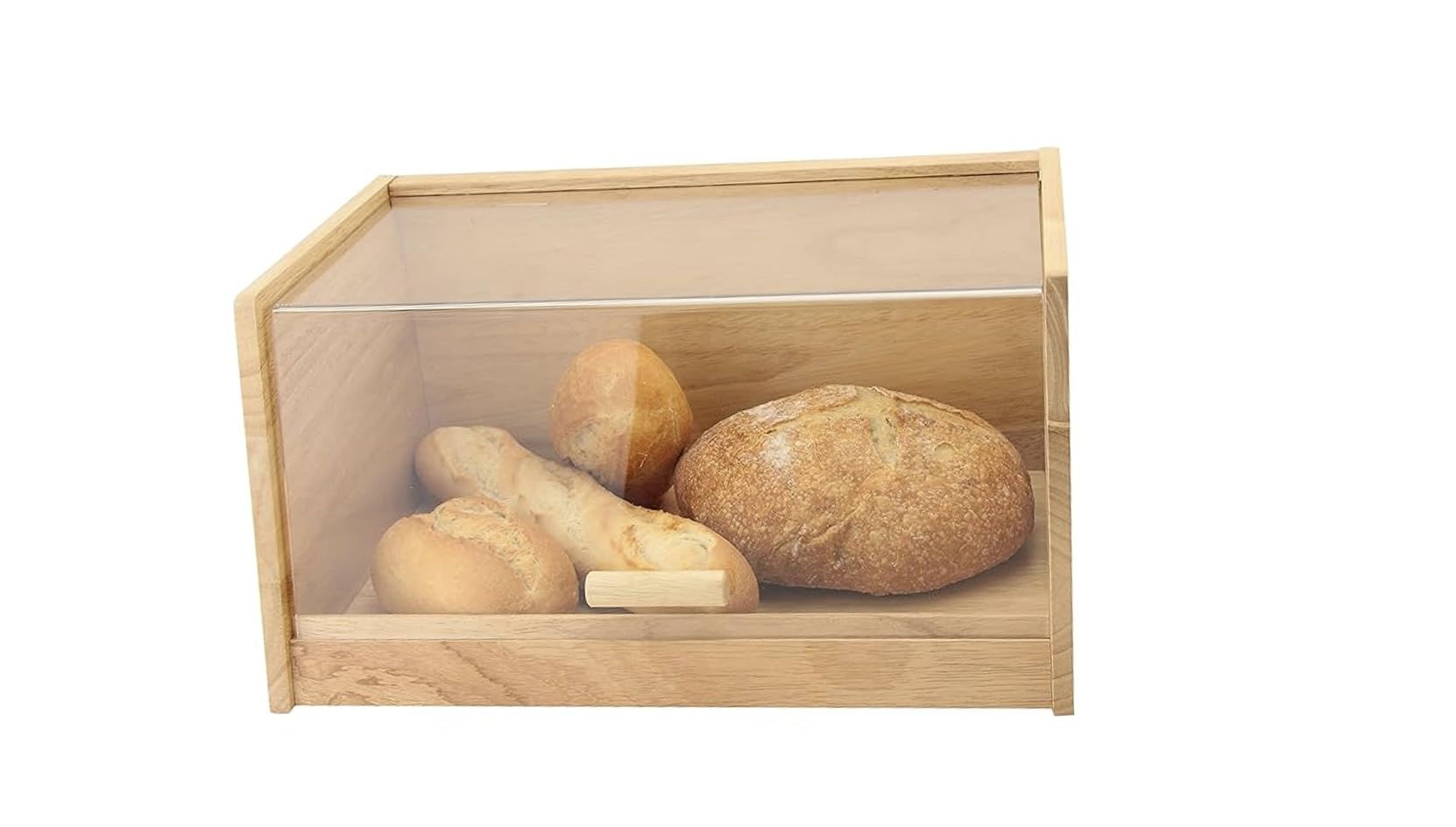 Orchid Wooden Bread Box with Transparent Flip Lid, Bamboo Bread Storage Box for Kitchen Countertop, Large Capacity Bread Keeper For Loaves & Buns, Bread Container with Lid