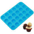 WADY Large Mini Muffin Pans - 24 Cup Jumbo Silicone Pan for Cupcakes and Premium Baking - Non Stick Tray/Bakeware - Silicon Mold, Heat Resistant up to 450°F - Dishwasher and Microwave Safe - Blue