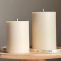 Mado Gallery Pillar Candles Mini & Large, Paraffin, Dripless, Long-Lasting, Unscented, Ivory Pillar Candles, Ideal Candles For Weddings Home Decorations (Package Of 3 Pieces, 7.5x10 CM / 3x4 INCHES)